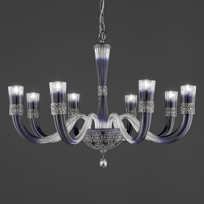 Люстра Euroluce Dea L8 nichel Blu Люстра Euroluce Dea L8 nichel Blu