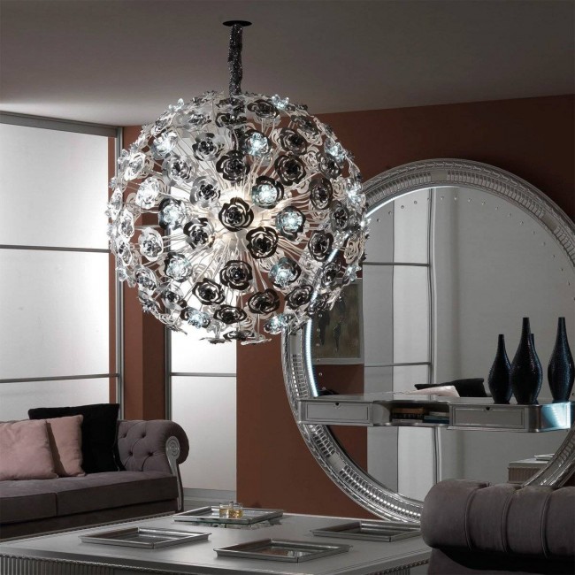 Подвесной светильник Masca Vie en Rose 1839/SFG Nero nichel / Glass 525 Подвесной светильник Masca Vie en Rose 1839/SFG Nero nichel / Glass 525