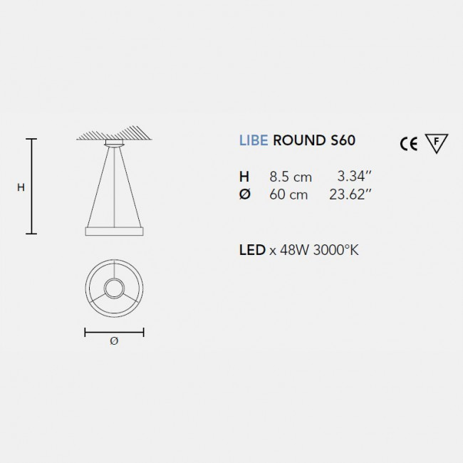 Подвесной светильник Masiero Libe Round S60 W01 Подвесной светильник Masiero Libe Round S60 W01