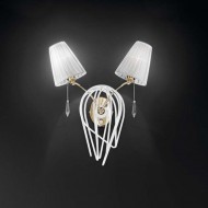 Бра IDL Flame 524/2A velvet white + light gold / white organza Бра IDL Flame 524/2A velvet white + light gold / white organza