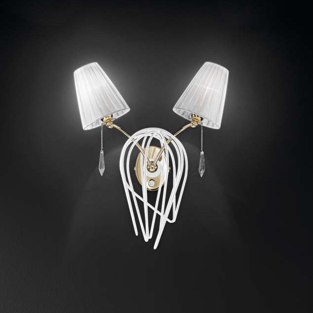 Бра IDL Flame 524/2A velvet white + light gold / white organza Бра IDL Flame 524/2A velvet white + light gold / white organza