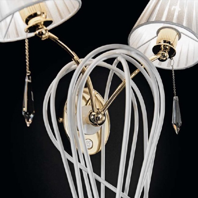 Бра IDL Flame 524/2A velvet white + light gold / white organza Бра IDL Flame 524/2A velvet white + light gold / white organza