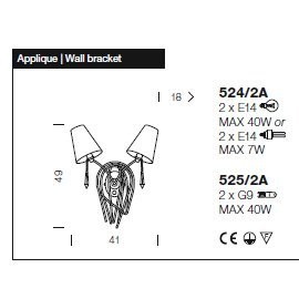 Бра IDL Flame 524/2A velvet white + light gold / white organza Бра IDL Flame 524/2A velvet white + light gold / white organza