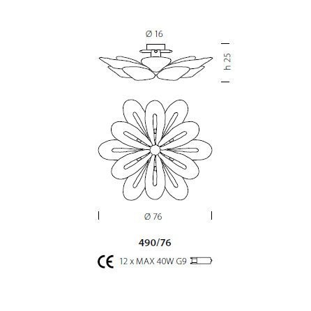 Потолочный светильник Sylcom Gabbiano 490/76 K DEN
