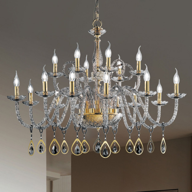 Люстра Euroluce Toochic L12+6 Gold Fume Люстра Euroluce Toochic L12+6 Gold Fume