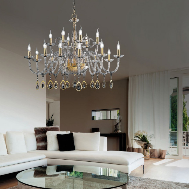 Люстра Euroluce Toochic L12+6 Gold Fume Люстра Euroluce Toochic L12+6 Gold Fume