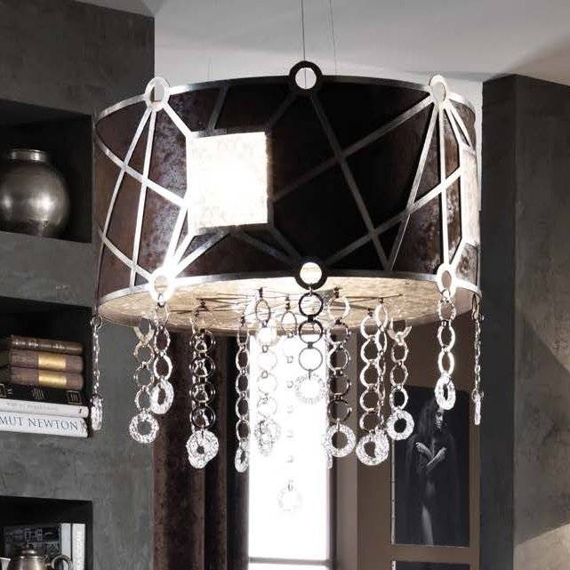 Подвесной светильник Masca Vision 1877/4 Argento patinato / Brown leather Подвесной светильник Masca Vision 1877/4 Argento patinato / Brown leather