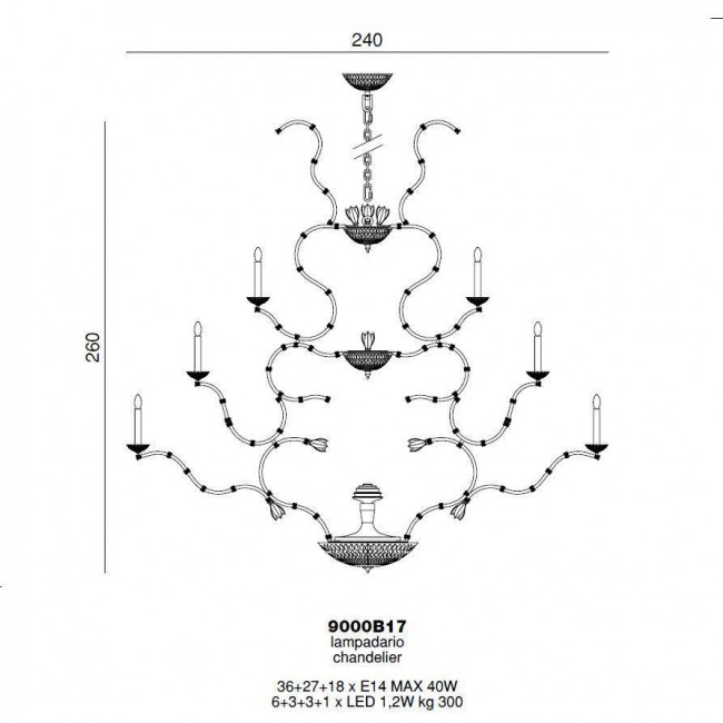 Люстра Beby Queen of Roses 9000B17 Light gold Cut Almond Люстра Beby Queen of Roses 9000B17 Light gold Cut Almond