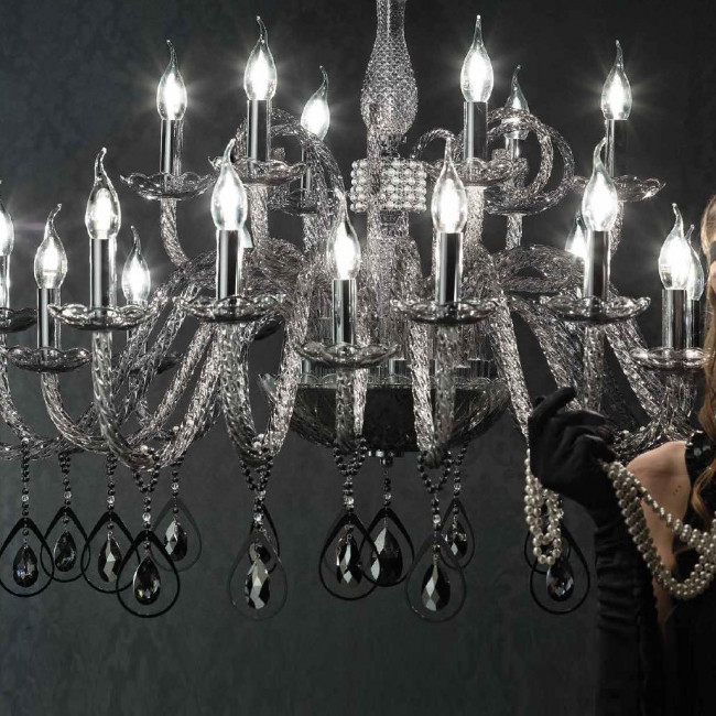 Люстра Euroluce Toochic L12+6 Silver Fume Люстра Euroluce Toochic L12+6 Silver Fume