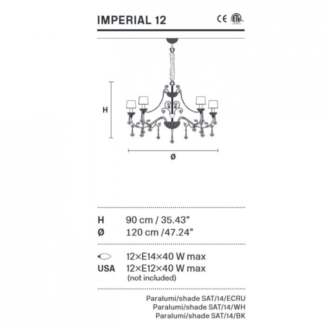 Люстра Masiero Imperial 12 G03 Cut Люстра Masiero Imperial 12 G03 Cut