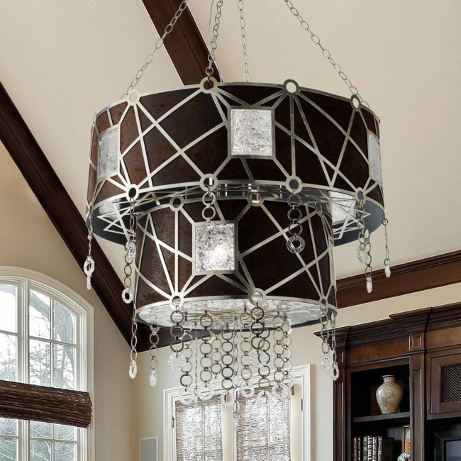 Подвесной светильник Masca Vision 1877/8 Argento patinato / Brown leather Подвесной светильник Masca Vision 1877/8 Argento patinato / Brown leather