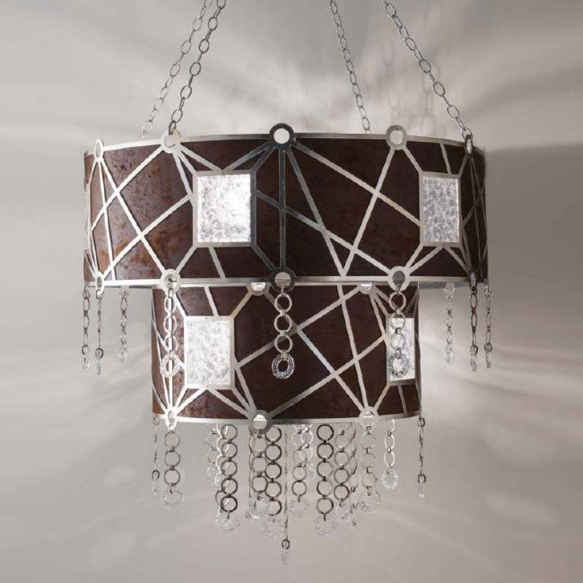 Подвесной светильник Masca Vision 1877/8 Argento patinato / Brown leather Подвесной светильник Masca Vision 1877/8 Argento patinato / Brown leather