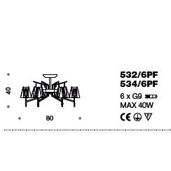 Потолочная люстра IDL Prestige 532/6PF copper Потолочная люстра IDL Prestige 532/6PF copper