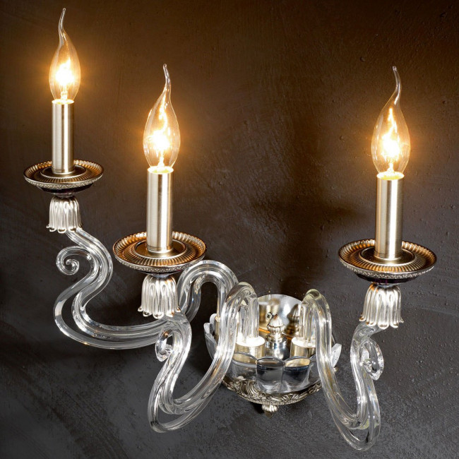 Бра Euroluce Barocco A3 silver Clear Бра Euroluce Barocco A3 silver Clear