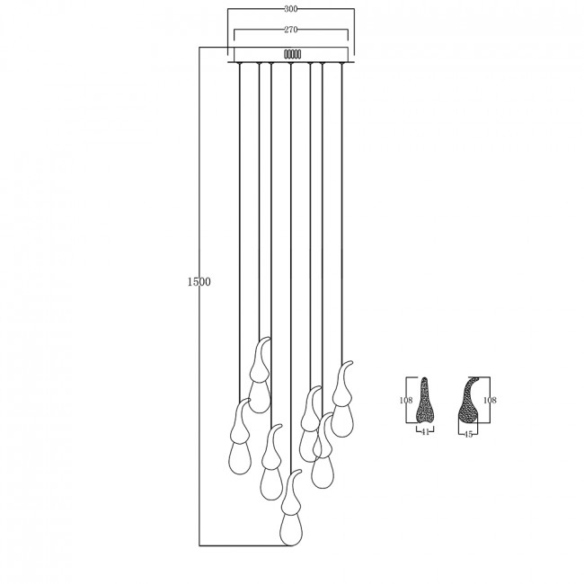 Подвесной светильник DeLight Collection seed OMG07287-7 gold Подвесной светильник DeLight Collection seed OMG07287-7 gold
