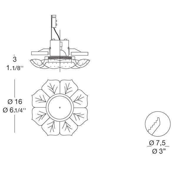 Встраиваемый светильник MURANOdue Gallery Pegaso I Cristallo Graniglia 0000313 Встраиваемый светильник MURANOdue Gallery Pegaso I Cristallo Graniglia 0000313
