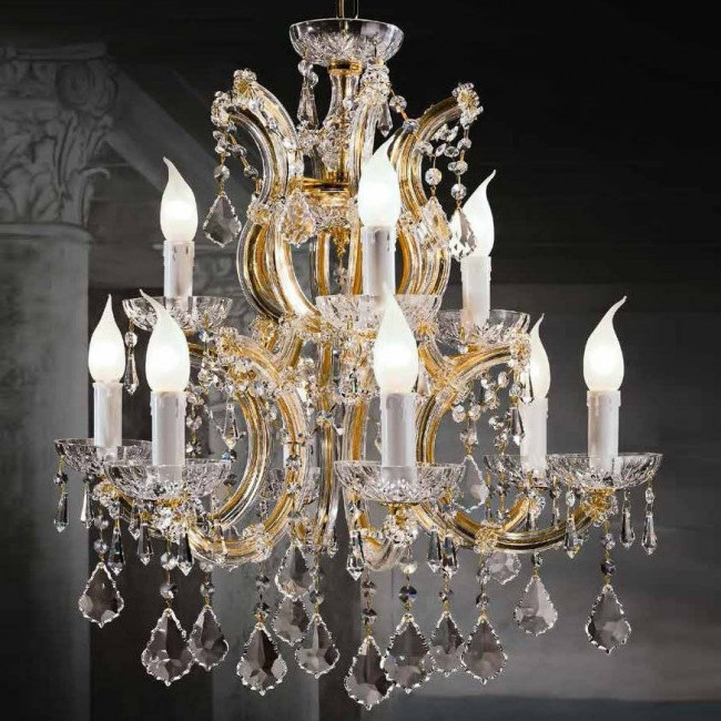 Люстра Beby Group Novecento 6302/6+3 Light gold CUT CRYSTAL