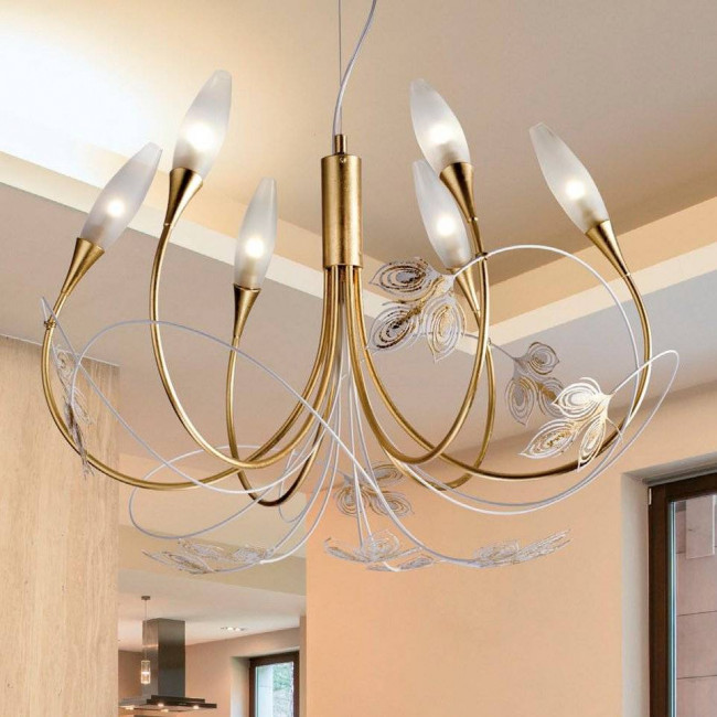 Люстра Masca Peacock 1869/6 Oro bianco Люстра Masca Peacock 1869/6 Oro bianco