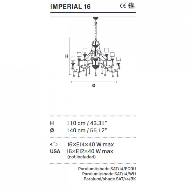 Люстра Masiero Imperial 16 G04 Cut Люстра Masiero Imperial 16 G04 Cut