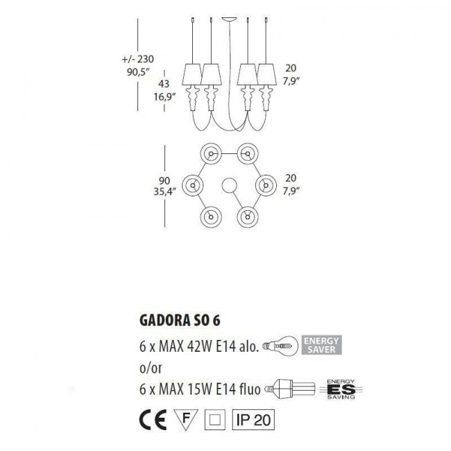 Люстра Morosini Evi Style Gadora SO6 ES0601SO04AVAL Люстра Morosini Evi Style Gadora SO6 ES0601SO04AVAL