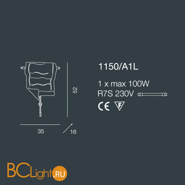 Настенный светильник Bellart Poeme 1150/A1L 10/V01 Настенный светильник Bellart Poeme 1150/A1L 10/V01