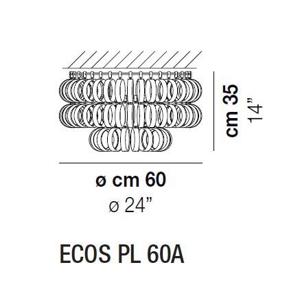 Потолочный светильник Vistosi Ecos PL 60A E27 BC CR Потолочный светильник Vistosi Ecos PL 60A E27 BC CR