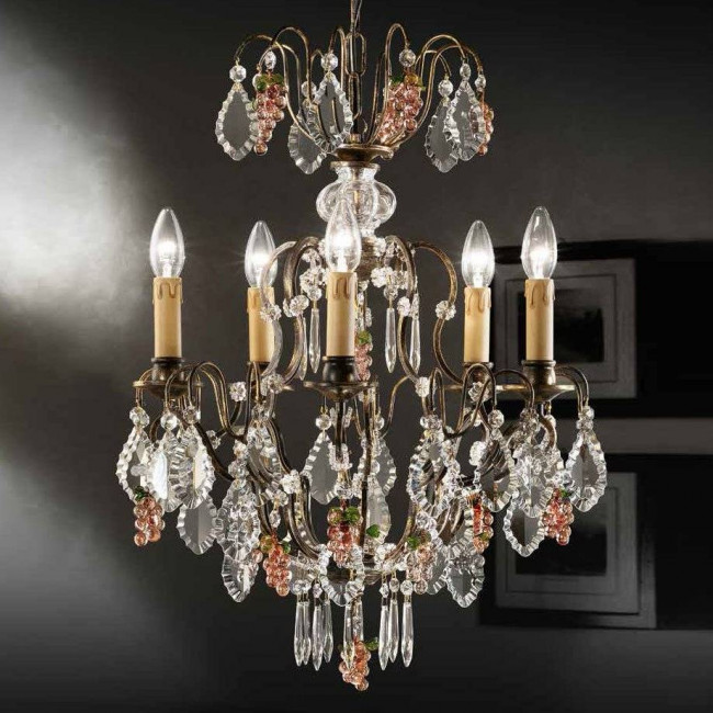 Люстра Beby Group Old style 3324/5 Rusty HALF CUT WITH GLASS FRUITS