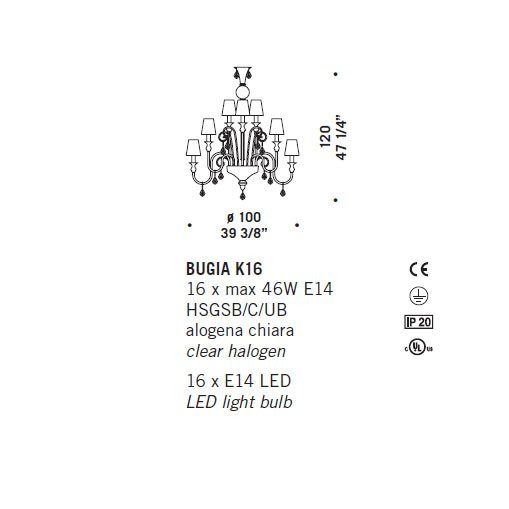 Люстра De Majo BUGIA K16 0BUGI0K36 Люстра De Majo BUGIA K16 0BUGI0K36