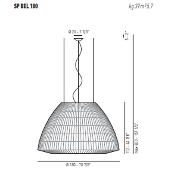 Подвесной светильник Axo Light Bell SP BEL 180 Rosso SPBEL180E27RSXX Подвесной светильник Axo Light Bell SP BEL 180 Rosso SPBEL180E27RSXX