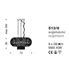 Подвесной светильник IDL Weave 513/8 light gold