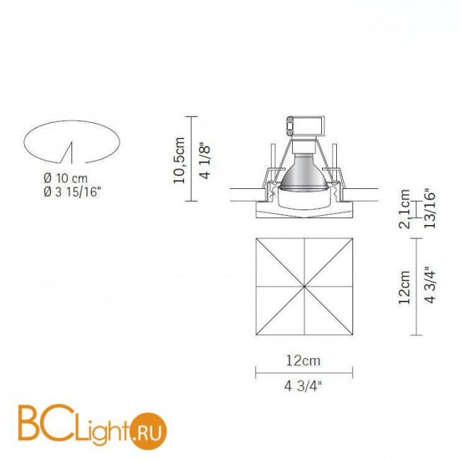 Встраиваемый светильник Fabbian Cindy D27 F29 00 Встраиваемый светильник Fabbian Cindy D27 F29 00