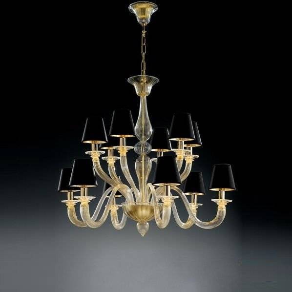 Люстра Vetri Lamp 1151/6+6 Bianco/Cristallo/Nero