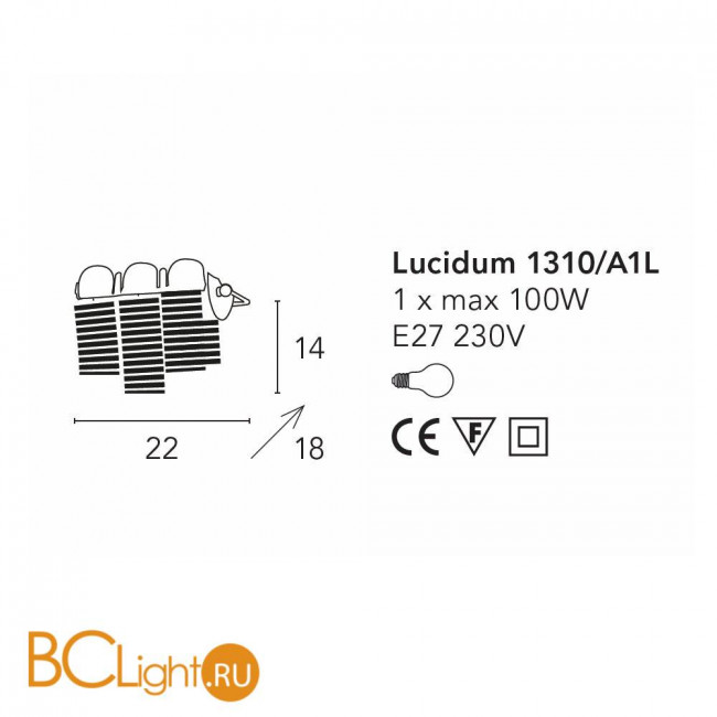 Настенный светильник Bellart Lucidum 1310/A1L 05/V01