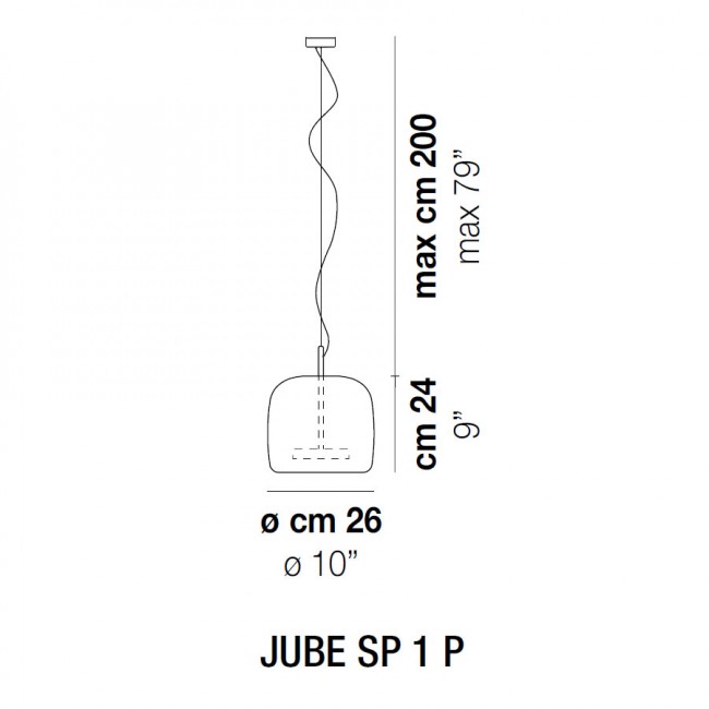 Подвесной светильник Vistosi Jube JUBE SP 1 P CR OS Подвесной светильник Vistosi Jube JUBE SP 1 P CR OS