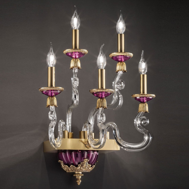 Бра Euroluce Barocco A5 gold Amethyst Бра Euroluce Barocco A5 gold Amethyst
