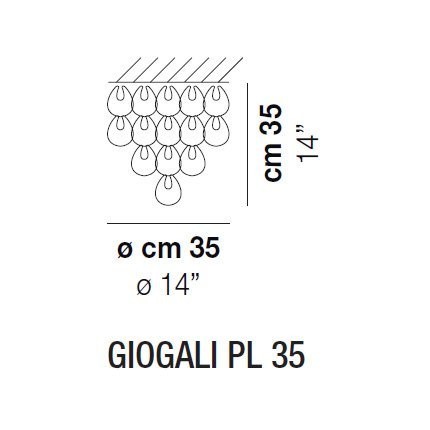 Потолочный светильник Vistosi Giogali PL 35 E14 CR/TR CR Потолочный светильник Vistosi Giogali PL 35 E14 CR/TR CR
