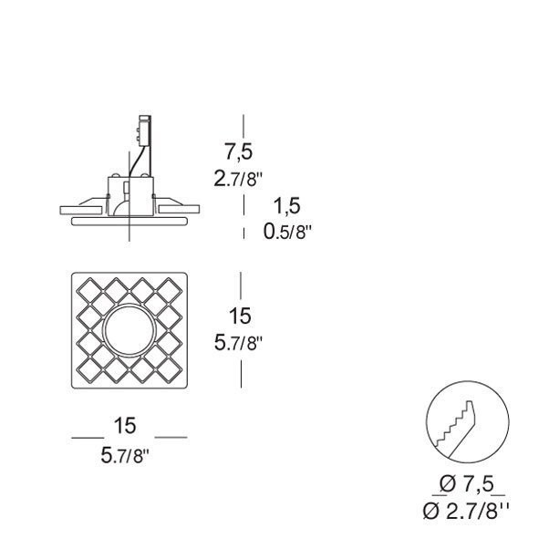 Встраиваемый светильник MURANOdue Gallery Diamante F 0000317 Встраиваемый светильник MURANOdue Gallery Diamante F 0000317
