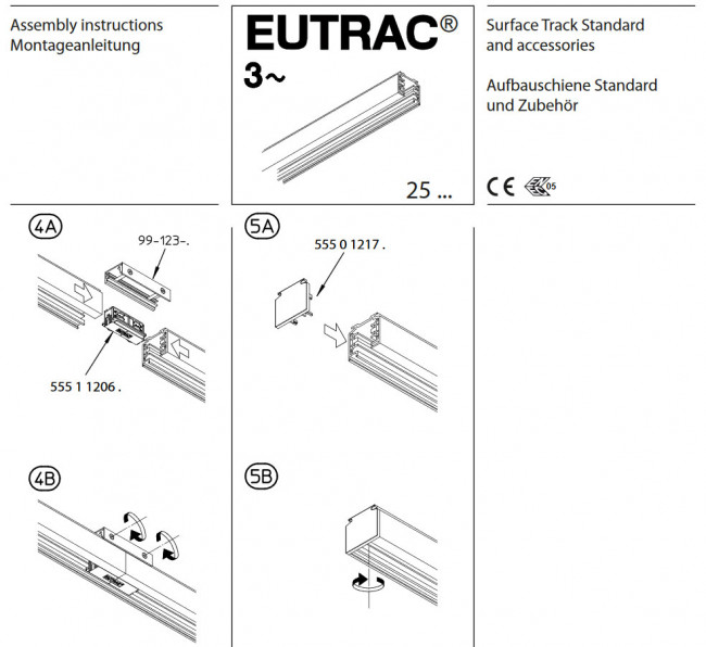 Шинопровод трехфазный SLV Eutrac 145302 3м серебристо-серый