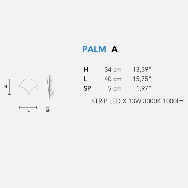 Настенный светильник Masiero Palm A W06