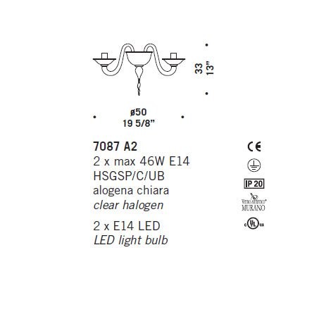 Бра De Majo 7087 A2 070870A20 Бра De Majo 7087 A2 070870A20