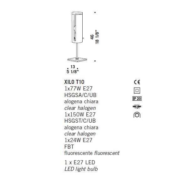 Настольная лампа De Majo XILO T10 0XILO0T11 Настольная лампа De Majo XILO T10 0XILO0T11