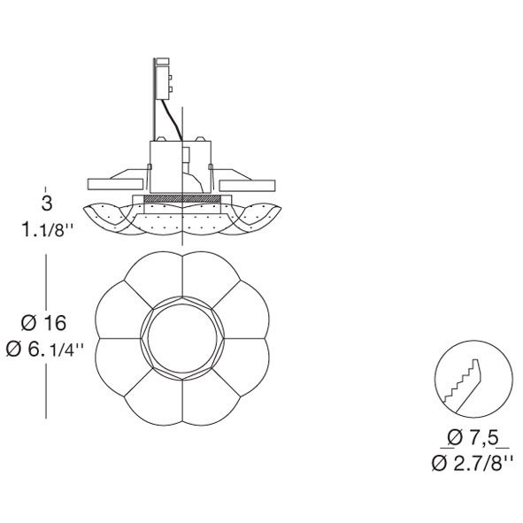 Встраиваемый светильник MURANOdue Gallery Sirio F Cristallo Graniglia 0000324 Встраиваемый светильник MURANOdue Gallery Sirio F Cristallo Graniglia 0000324