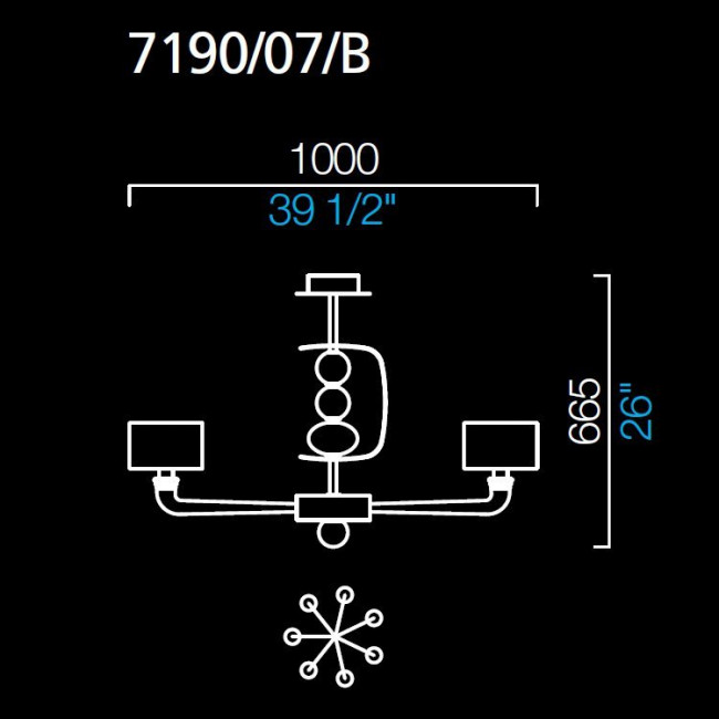 Люстра Barovier&Toso Manhattan Remix 7190/07/B/MQ/NN