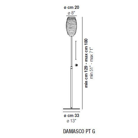 Торшер Vistosi Damasco PT G E27 CR/CR NI