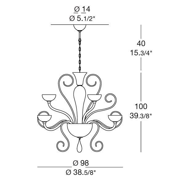 Люстра MURANOdue Gallery Bolero L9 CROMO CRIST 0000755