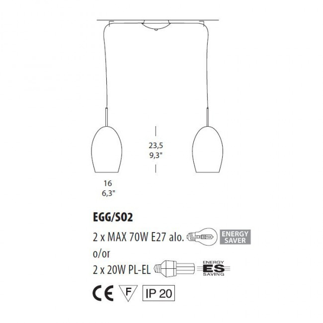 Подвесной светильник Morosini Egg SO2 0161SO04BLIN
