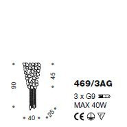 Настенный светильник IDL Corten 469/3AG silver corten with chrom