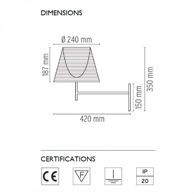 Бра светильник Flos Ktribe W Aluminized bronze F6307046 Бра светильник Flos Ktribe W Aluminized bronze F6307046