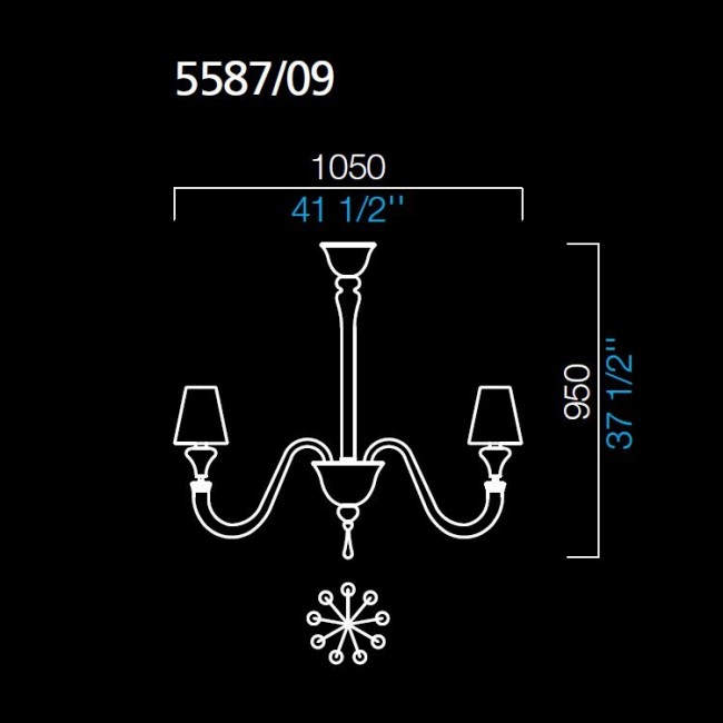 Люстра Barovier&Toso Maryland 5587/09/EL/NN