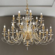 Люстра Euroluce Alicante L12+6 gold Clear Люстра Euroluce Alicante L12+6 gold Clear